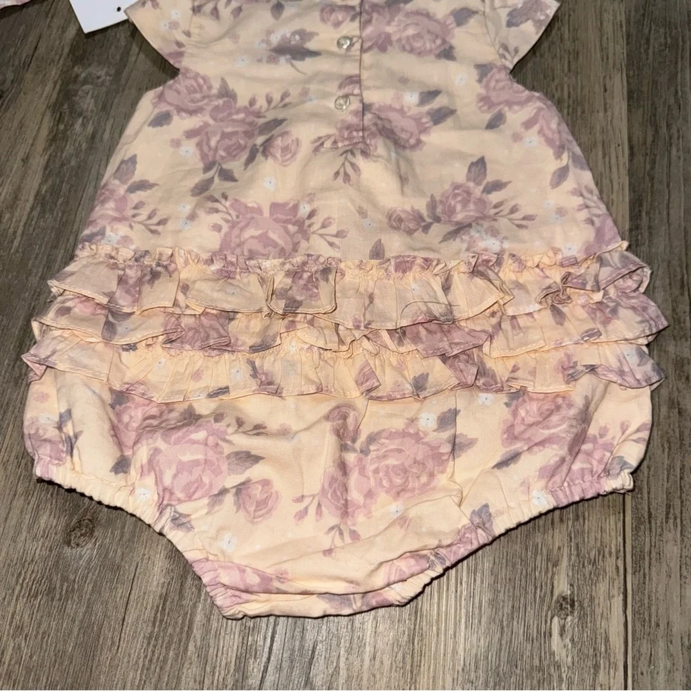 NWT Charming Floral Bubble Romper with Headband